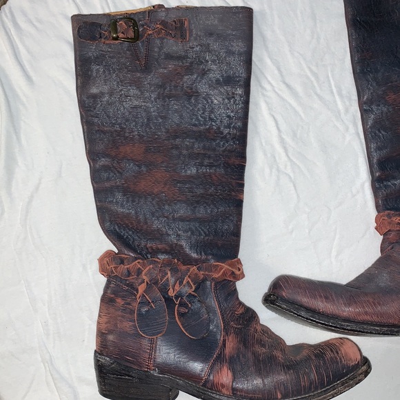 Bed Stu vintage weathered leather knee high boots - Picture 3 of 12